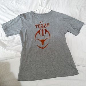 UT University of Texas Longhorns Large Boy’s Football Gray Orange Short Sleeve